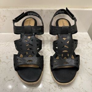 Croft & Barrow Women’s Ortholite Cork-Patterned Wedge Sandals 9.5